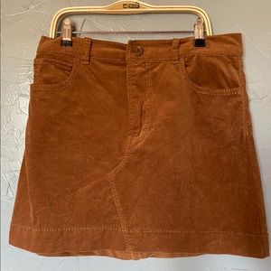 Brown zip and button up skirt